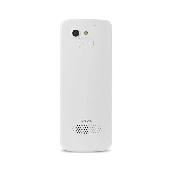 White Doro 5516 mobile phone for elderly on white background