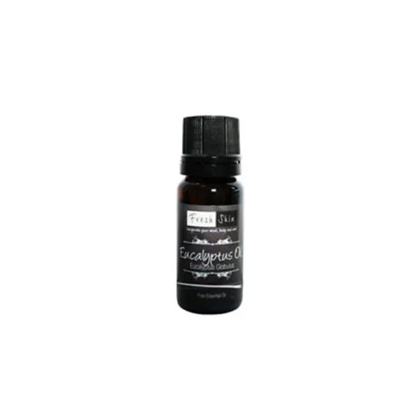 Eucalyptus oil on white background