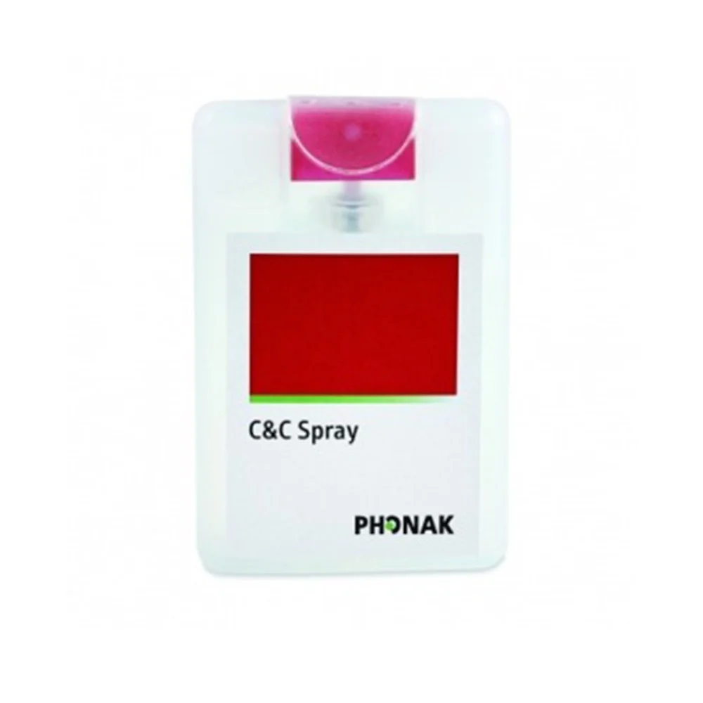 Phonak C&C Cleansing spray on white background
