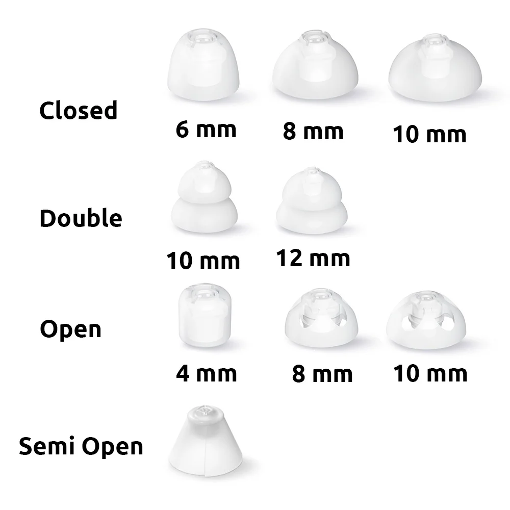 Different Hearing Aid Domes and Sizes