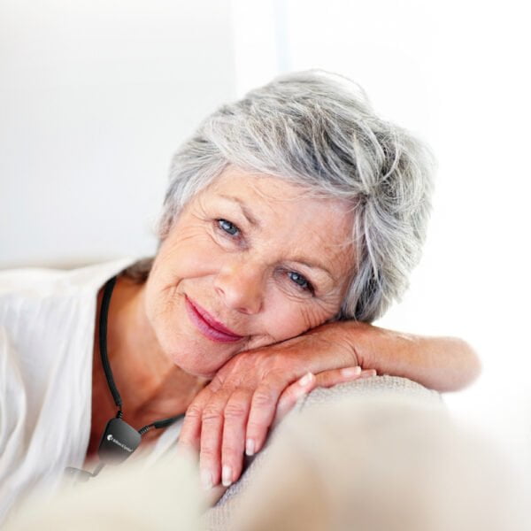Elderly woman wearing Bellman & Symfon Audio Neck Loop