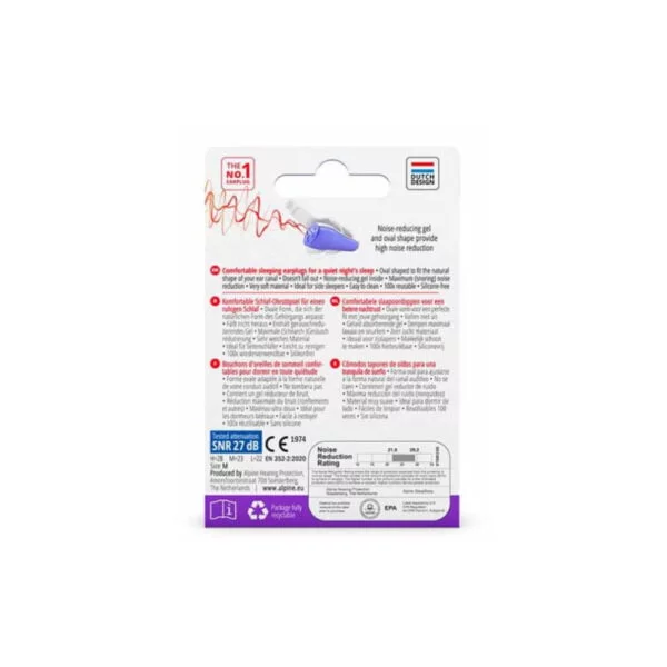 Alpine SleepDeep Earplugs Packaging Back