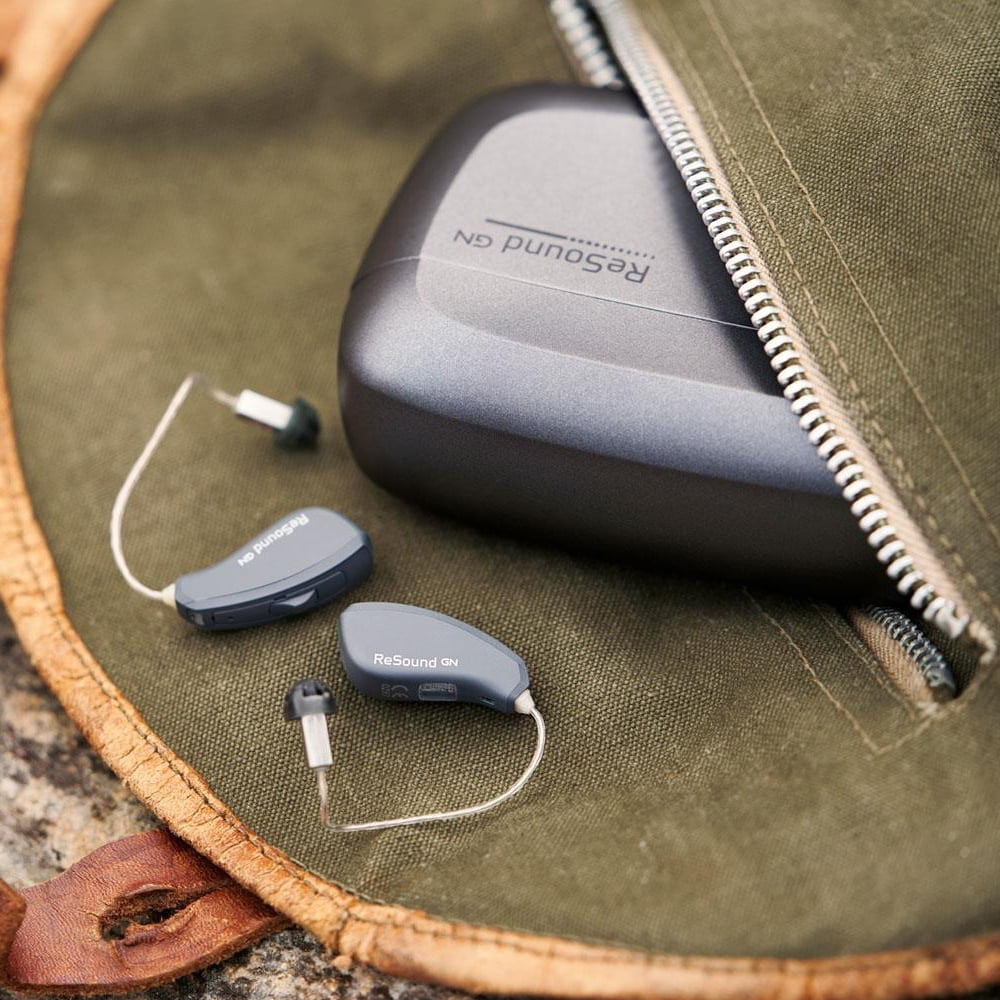 GN ReSound ONE charger peeking out of a pocket is one of the charging products